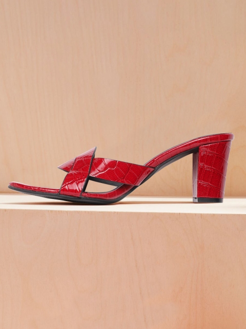 

Roadster Women Red Croc Textured Block Heel