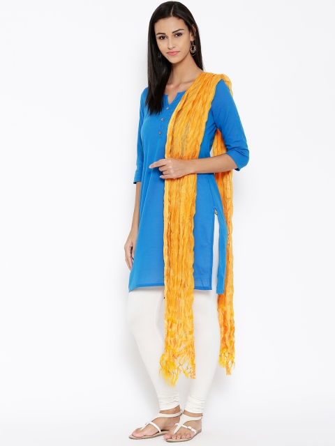 

AURELIA Yellow Self-Striped Dupatta