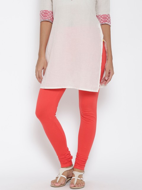 

AURELIA Orange Churidar Leggings