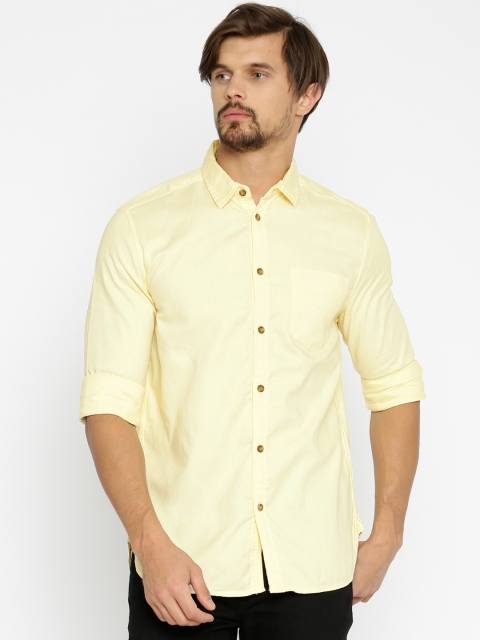 

Jack & Jones Men Yellow Slim Fit Solid Casual Shirt