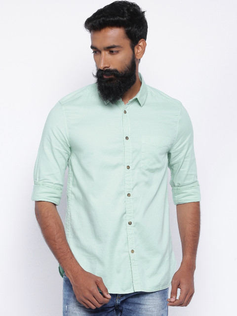 

Jack & Jones Men Green Slim Fit Casual Shirt