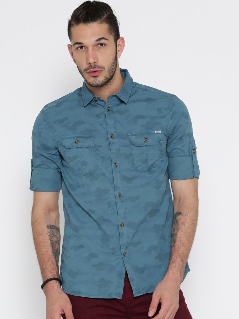 

Jack & Jones Men Blue Slim Fit Printed Casual Shirt