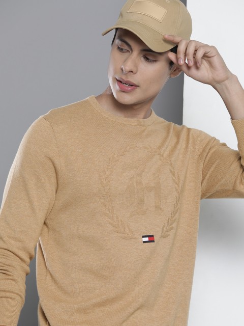 

Tommy Hilfiger Men Beige Brand Logo Pullover