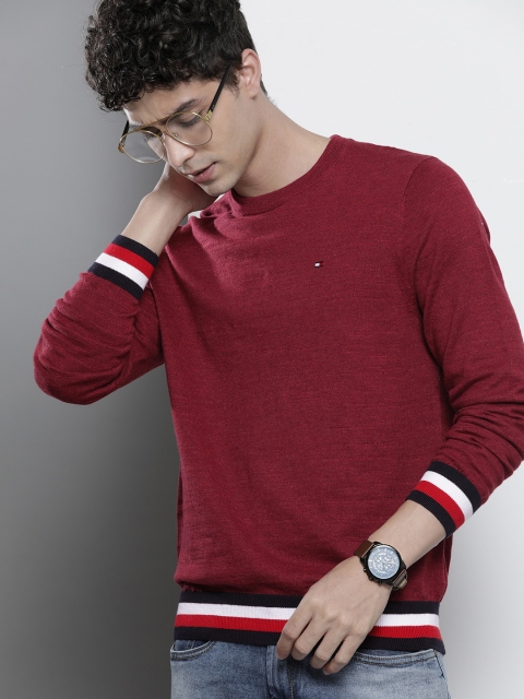 

Tommy Hilfiger Men Maroon Pullover Sweater