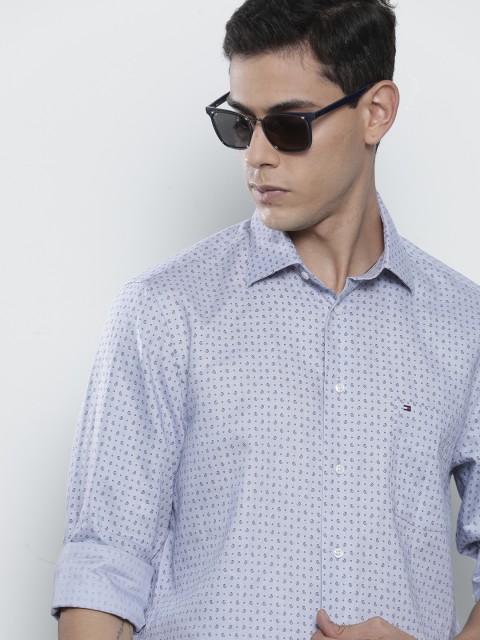 

Tommy Hilfiger Men Blue Printed Casual Shirt