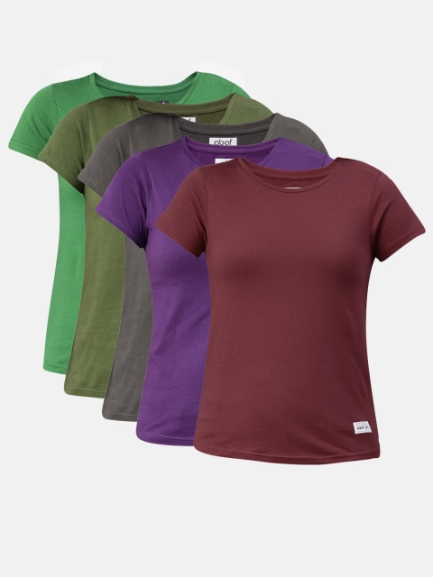 

abof Women Pack of 5 V-Neck T-shirt, Multi