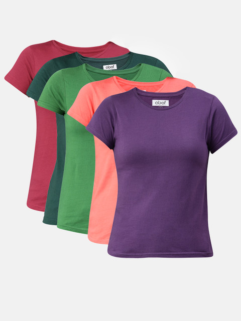 

abof Women Pack of 5 T-shirt, Multi