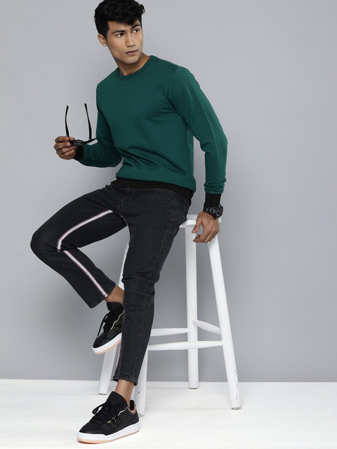 

Kook N Keech Men Teal Green Solid Sweatshirt