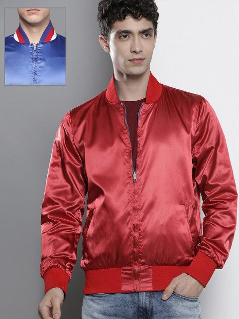 

Tommy Hilfiger Men Red Blue Reversible Bomber Jacket