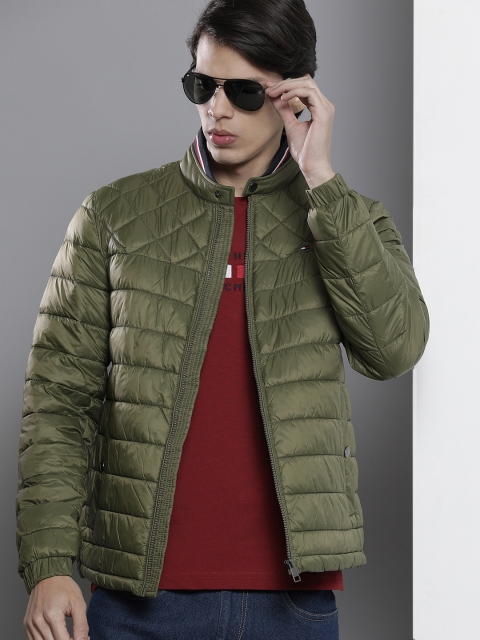 

Tommy Hilfiger Men Olive Green Solid Puffer Jacket