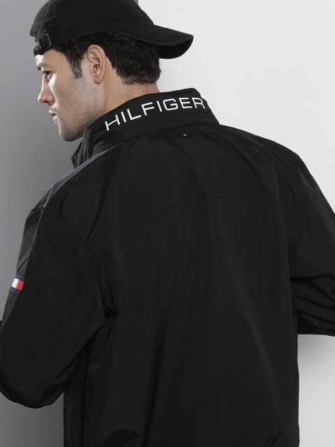 

Tommy Hilfiger Men Black Bomber Jacket With Printed Detailing