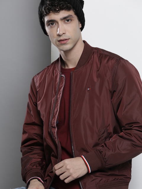 

Tommy Hilfiger Men Burgundy Bomber Jacket
