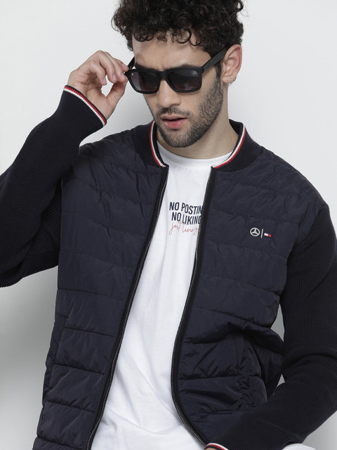 

Tommy Hilfiger Men Navy Blue Bomber Jacket