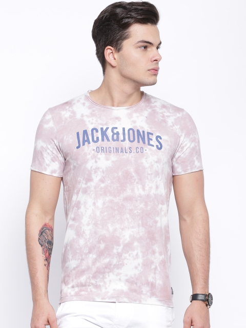 

Jack & Jones Pink & Off-White Printed T-shirt
