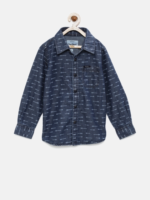 

Pepe Jeans Boys Navy Printed Casual Shirt, Navy blue