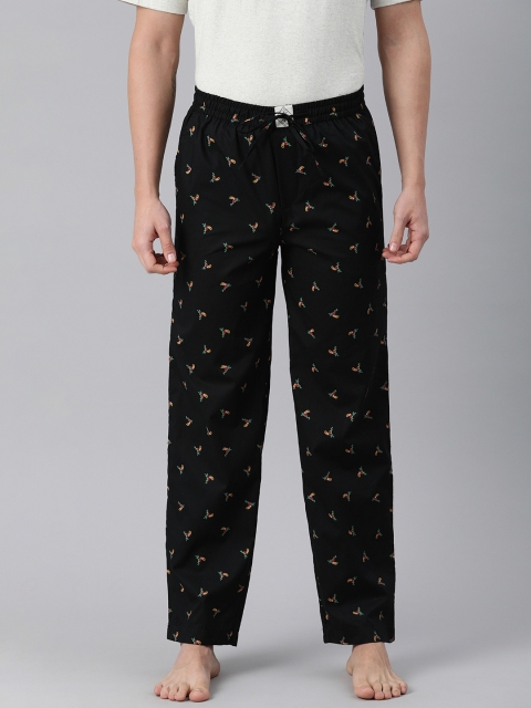 

abof Men Black Printed Lounge Pants