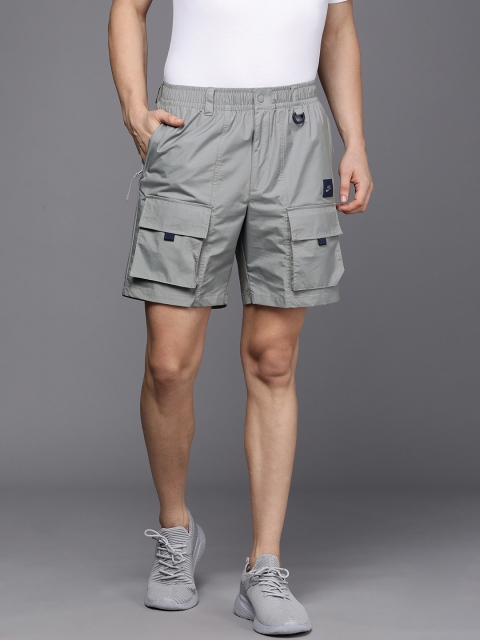 

Nike Men Grey Mid-Rise Cargo Sports Shorts
