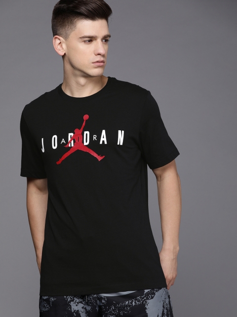 

Nike Men Black Typography Printed Jordan Air Wordmark Pure Cotton T-shirt