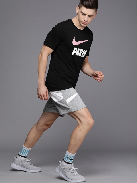 

Nike Men Black Typography Printed Paris Saint-Germain Pure Cotton T-shirt