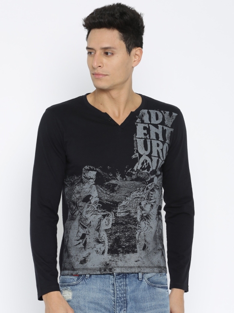 

Roadster Black Printed T-shirt