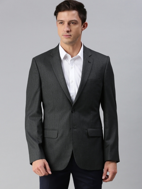 

Raymond Men Charcoal Grey Solid Contemporary Fit Single-Breasted Formal Blazer