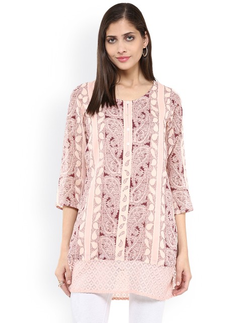 

Fusion Beats Pink Polyester Printed Kurta