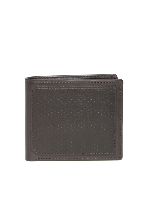 

Van Heusen Men Coffee Brown Textured Genuine Leather Wallet