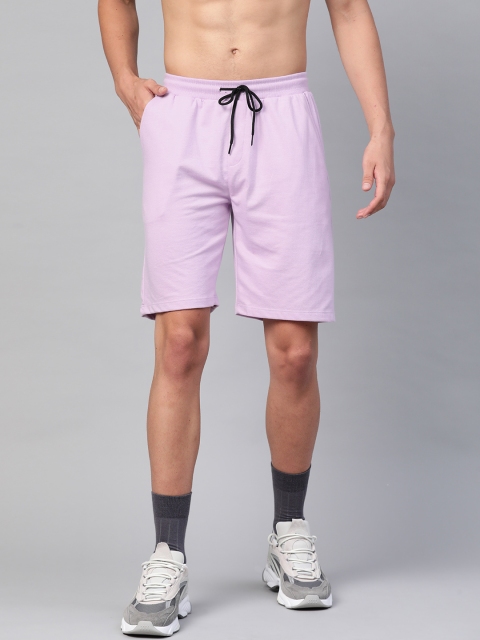 

Kook N Keech Men Lavender Mid-Rise Regular Shorts