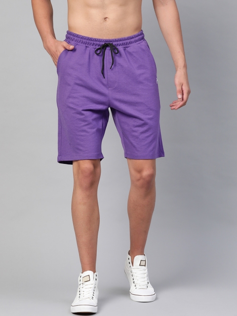 

Kook N Keech Men Purple Solid Mid-Rise Regular Shorts