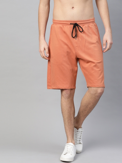

Kook N Keech Men Rust Orange Mid-Rise Pure Cotton Regular Shorts