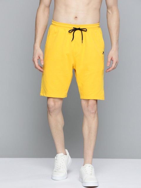 

Kook N Keech Men Yellow Solid Pure Cotton Regular Shorts