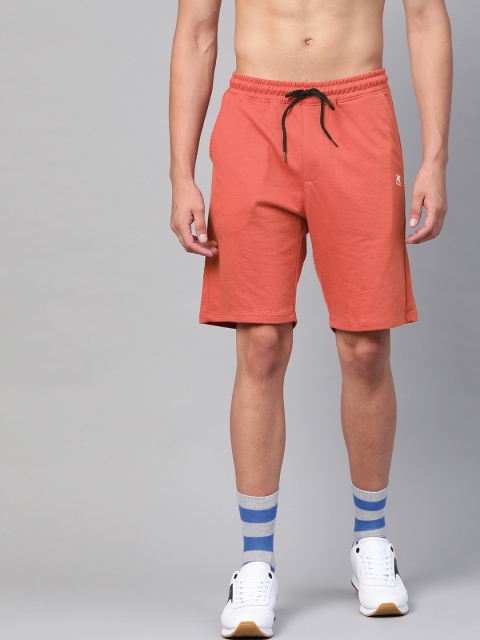 

Kook N Keech Men Rust Orange Solid Mid-Rise Regular Shorts