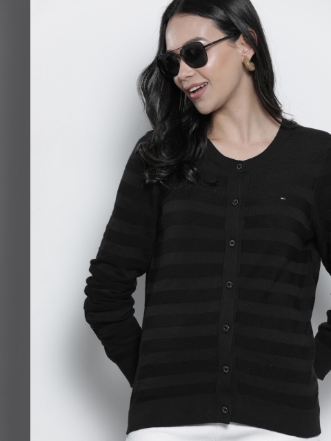 

Tommy Hilfiger Women Black Striped Cardigan