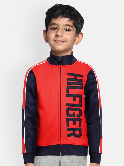 

Tommy Hilfiger Boys Red Navy Blue Colourblocked Cosmos Biker Jacket