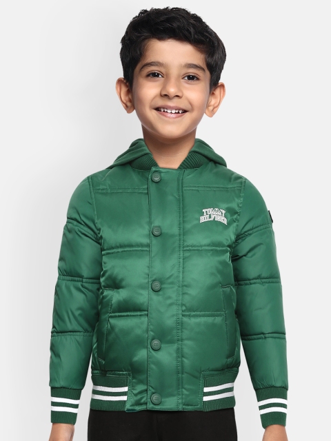 

Tommy Hilfiger Boys Green Solid Quilted Padded Jacket