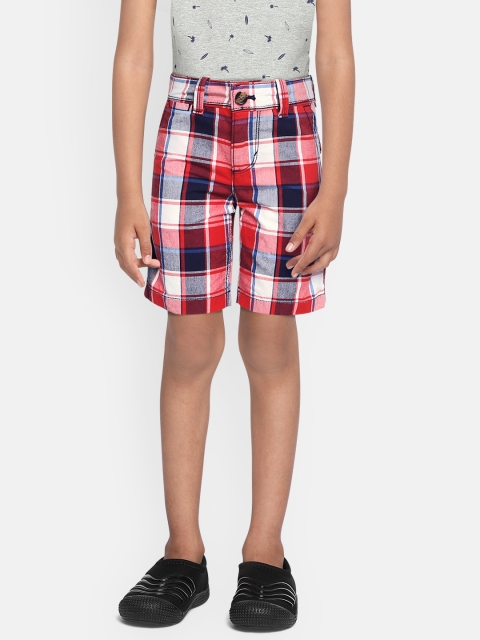 

Tommy Hilfiger Boys Red Checked Pure Cotton Chino Shorts