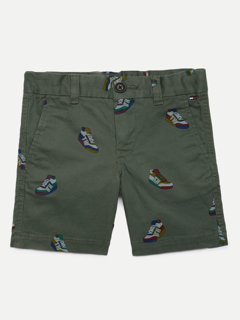 

Tommy Hilfiger Boys Green Conversational Printed Chino Shorts