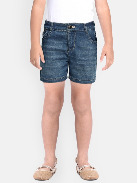 

Tommy Hilfiger Girls Blue Mid-Rise Regular Fit Denim Shorts