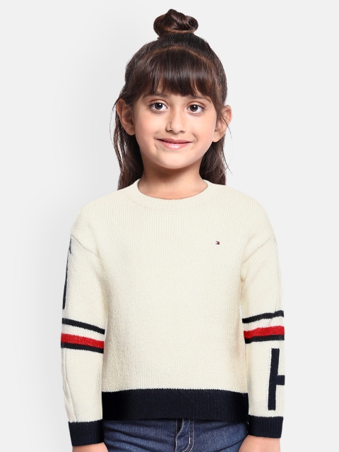 

Tommy Hilfiger Girls Off White Solid Pullover