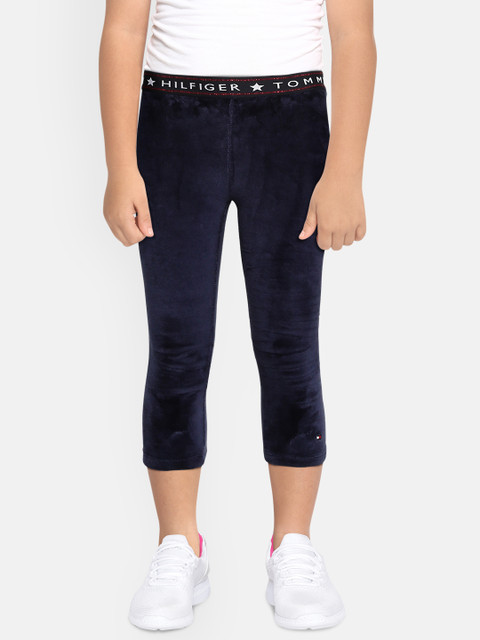 

Tommy Hilfiger Girls Navy Blue Solid Three-Fourth Leggings