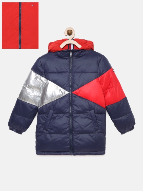 

Tommy Hilfiger Girls Navy Blue & Red Reversible Puffer Jacket