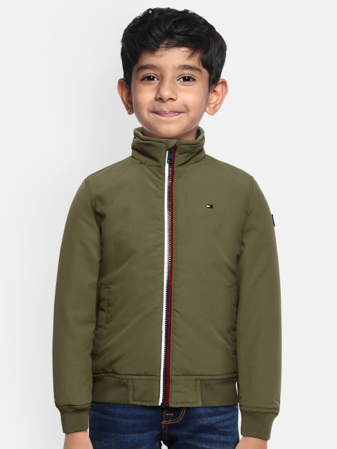 

Tommy Hilfiger Boys Olive Green Solid Bomber Jacket