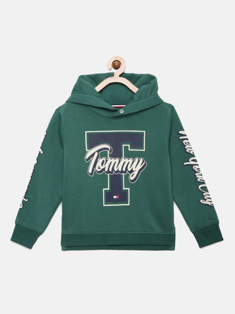 

Tommy Hilfiger Boys Green Printed Hooded Sweatshirt