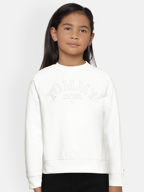

Tommy Hilfiger Girls White Embroidered Pure Cotton Sweatshirt