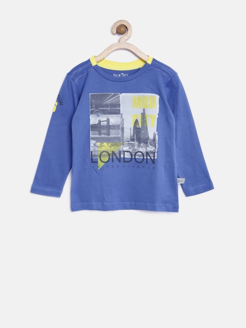 

Palm Tree by Gini & Jony Boys Blue Printed Round Neck T-shirt