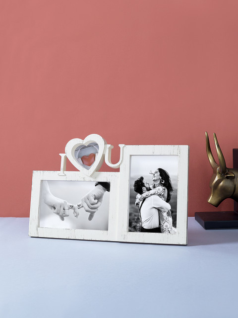 

Golden Peacock Red & White I Love You Table Photo Frame