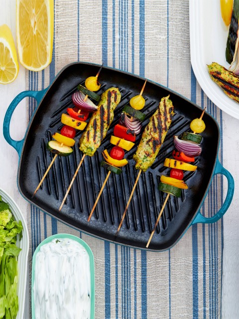 

LE CREUSET Teal Blue & Black Evo Shallow Rectangular Grill Pan