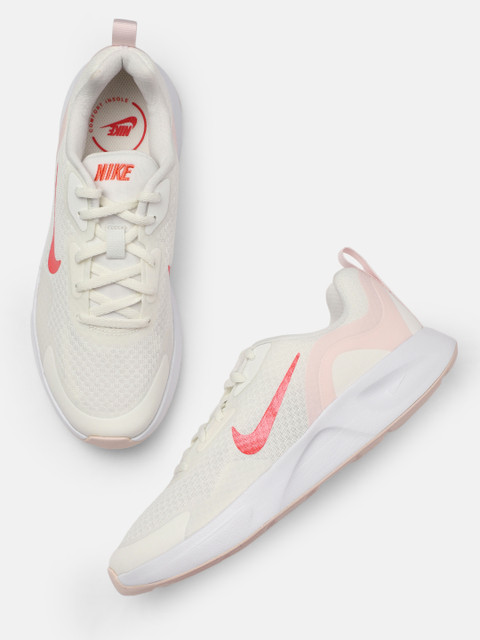 

Nike Women White & Pink WEARALLDAY Woven Design Sneakers