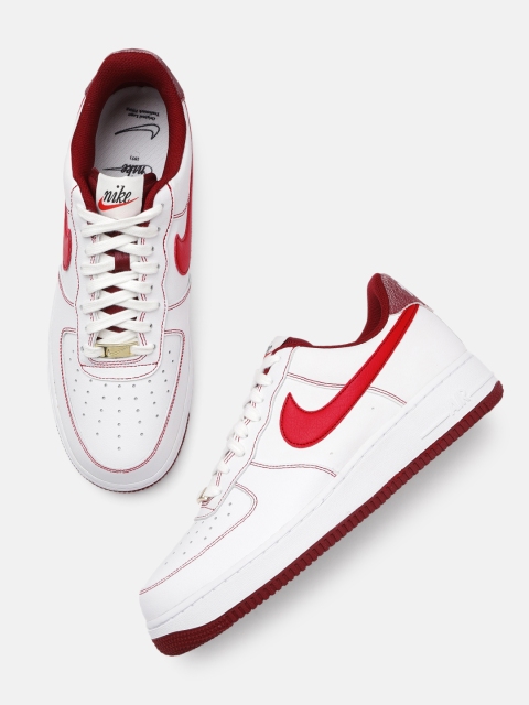 

Nike Men White AIR FORCE 1 '07 Perforations Leather Sneakers