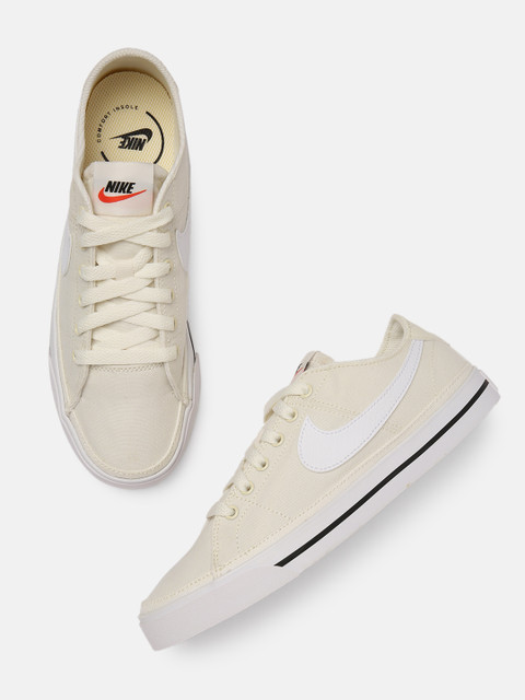 

Nike Women Beige Solid Court Legacy Sneakers